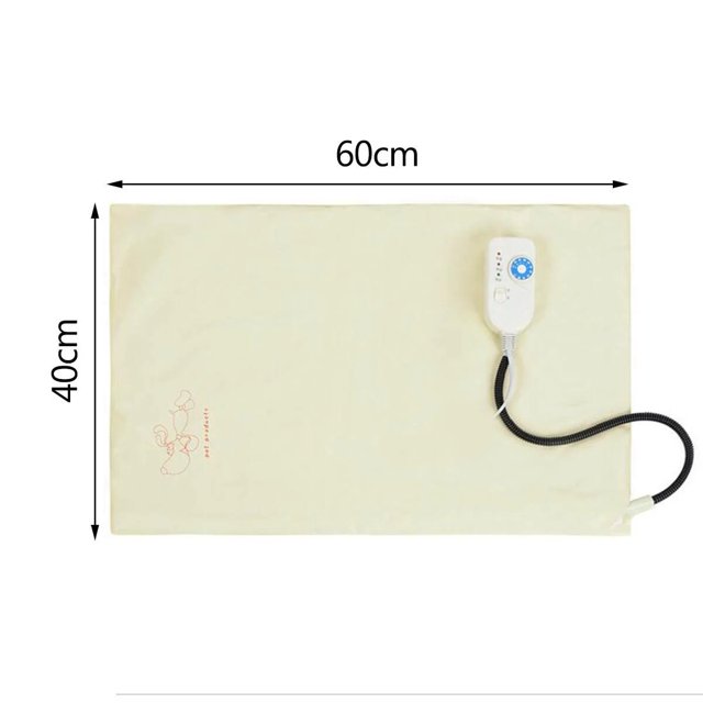 Almohadilla calefactora eléctrica de 10 niveles para mascotas, resistente al agua calefactora estera, calentamiento de invierno, cama para perros y gatos, 60x40cm, 30W