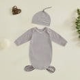 thumbnail image 2 of Newborn Baby Girl Clothes Cotton Bubble Romper for Newborn Baby Newborn Knotted Sleeping Bag Fetal Hat Set Baby Comfortable And Breathable Pajamas, 2 of 4