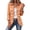 Orange_01, variant on Womens Ruffled Gingham Plaid Blazer Jacket Lapel Collar Long Sleeve Vintage Single Breasted Outerwear Orange M