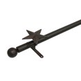 thumbnail image 2 of Dark Rustic Red Adjustable Metal Star Curtain Rod w/Ball Finials 48-85 inch, 2 of 3