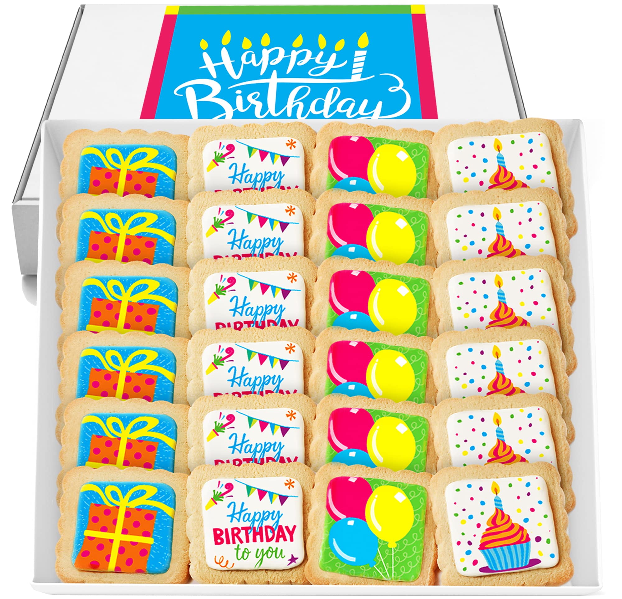 Happy Birthday Cookies 24 PACK INDIVIDUALLY WRAPPED Party Favors Gift