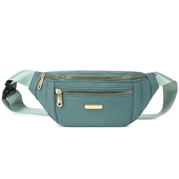 Yucurem Women Pure Fanny Pack Oxford Cloth Waist Bag Casual Chest Purse Bag (Green)