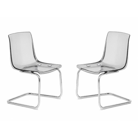 Set 2 Sillas Acrílicas Cantilever Cromada Oficina Amobelli
