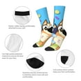 thumbnail image 3 of Masiiu Bluey Pattern Adult Crew Socks, Breathable Color-Block Mid-Calf Socks, Comfortable for Daily Wear and Sports, 3 of 6
