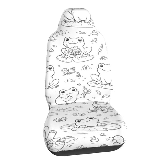 Cute Kawaii Frog Car Seat Covers Stretch Car Seat Protectors Universal Fit