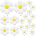 thumbnail image 1 of Yanonmyfd 18 globos de margaritas, globos de flores coloridas, decoraciones de fiesta de cumpleaños para bodas, cumpleaños, baby shower Party (rosa, amarillo, blanco, verde, morado azul),Blanco, 1 of 5