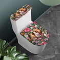 thumbnail image 2 of HELLHERO Hedgehog Pattern Bathroom Toilet Lid Cover Set, Easy Care Stretch Fit Polyester Bathroom Toilet Cozy Set, 2 of 8