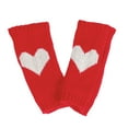 thumbnail image 2 of Gants Mitaines Rouges pour Femmes à Moins de 5 $ Couleur Unie Motif Cœur Demi-Doigt Manquant Tricot Chaud, 2 of 4