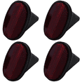 thumbnail image 1 of 4 Pcs Bicycle Rear Tail Reflector Mudguard Oval Warnning Red Black, 1 of 8