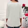 thumbnail image 5 of GigrtiJin Women's Summer T Shirts Long Sleeve Round Neck Floral Lace Patchwork Blouse Casual Ribbed Loose Blouses, 5 of 5