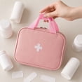 thumbnail image 6 of Medical Bag, Medical Bag for Travel, First Aid Pouch, First Aid Organizer, Pink Fabric 8X6X4 Inch Empty Carry Case with Dual Top Handles to Store First Aid Supplies and Emergency, 6 of 6