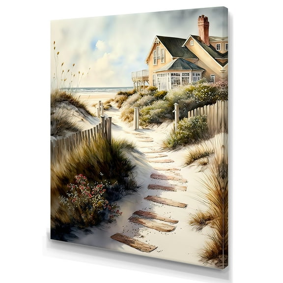 Designart Path To Beach House VI Canvas Wall Art