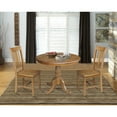 thumbnail image 3 of Round 36" Dining Table with 12" Leaf And 2 San Remo Chairs - Pecan- 3 Piece Set, 3 of 5