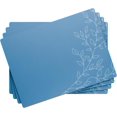 thumbnail image 5 of Royalty Art Napperons Boho Bleu Acier Foncé, Ensemble de 4 Pcs, Dos en Liège Antidérapant, Surface Résistante à la Chaleur pour Protection de Cuisine et Table à Manger, Motif Floral Mignon pour Décoration de Ferme Ou Rustique, 5 of 5
