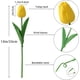 thumbnail image 2 of Nvzi 20 tulipanes artificiales, tacto realista, 33 cm, tulipanes artificiales sueltos, ideales para decoración de mesas, ramos de boda, etc., color amarillo., 2 of 5