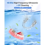 Dental Ultrasonic Retainer Cleaner Machine, 45kHz Dental Cleaning Pod with 2 Modes, Digital Timer & 200ML Capacity for Denture, Mouth Guard, Aligner, Night Guard, Braces, Toothbrush Head & Jewelry
