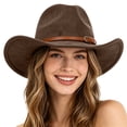 thumbnail image 4 of Classic Cowboy Style Statement Hat Designed for Travel Sun Suede Velvet Western Headwear, 4 of 4