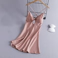 thumbnail image 2 of Aboser Womens Nightgown with Built in Bra Crossover Back Chemise Sleepshirts Cut Out Satin Nightdress Soft V Neck Short Lingerie Dress Full Slip Sleeveless Sleep Gowns, 2 of 5