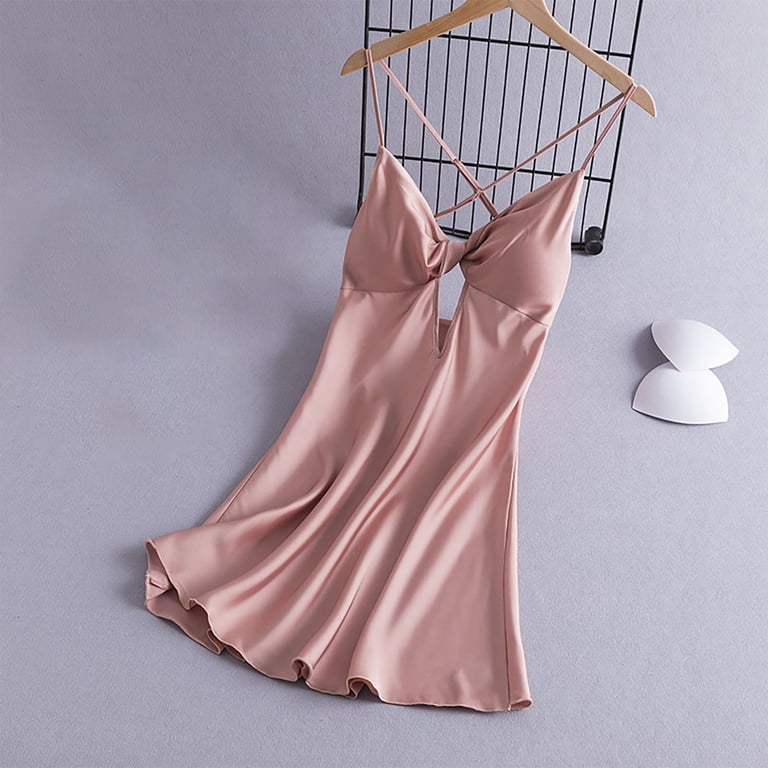 Tnhcen Women's Slip Dress - Lace-Up Back Loungewear Built-in Cup Pajama Dress with Spaghetti Straps | Loose Fit Summer Sleepwear M-xl, Size: Large, Tnhcen Women's Slip Dress - Lace-Up Back Loungewear Built-in Cup Pajama Dress with Spaghetti Straps | Loose Fit Summer Sleepwear M-xl, Size: Large,