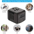 thumbnail image 2 of European Travel Plug Adapter Universal Travel Adapter - 3 USB + 1 Type C in One Travel Charger with UK/US/AUS/EU Plugs and Socket, International Power Adapter Wall Charger,Black, 2 of 7