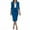 Blue, variant on Women's 2 Piece Suit Set Peplum 3/4 Long Sleeve Church Dress Suit Elegant formal office Midi Pencil Skirt Suit,Black,M