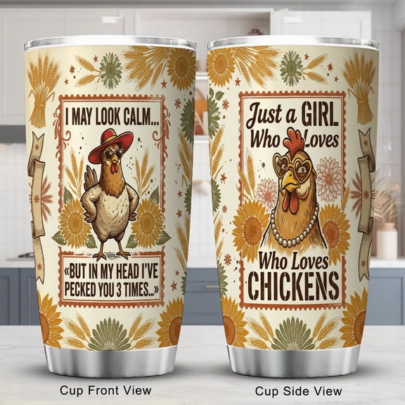 Chicken Tumbler 20oz, Celebration Gift for Poultry Enthusiasts, Unique Design
