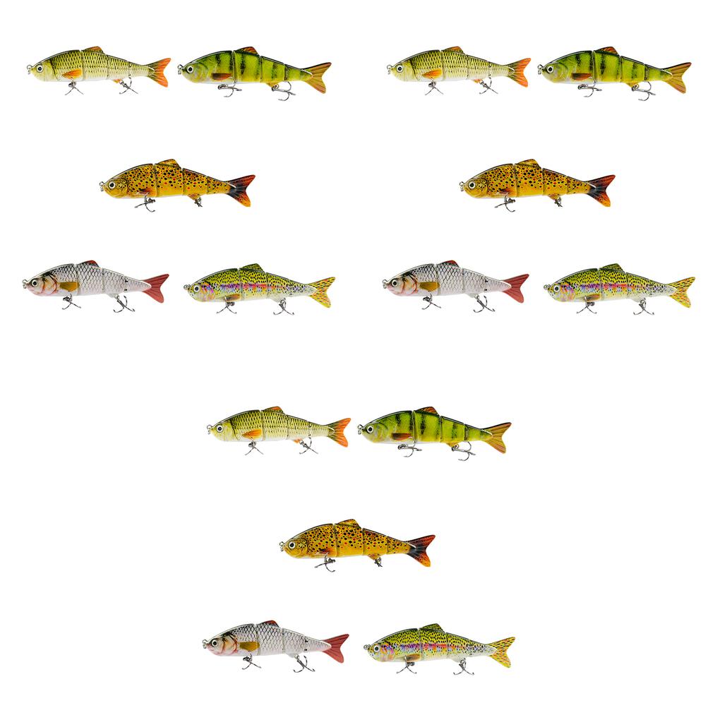 3pcs Plastic Lures Artificial Fish Shape Bait Metal Triple Claws