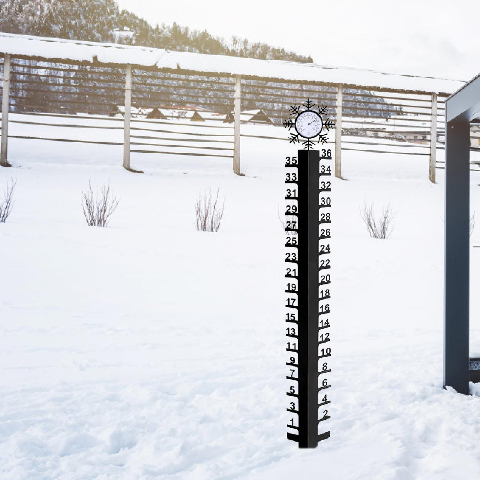oshhni Snow Gauge Metal Accurate Scale Depth Measuring Tool for Patio Lawn Backyard