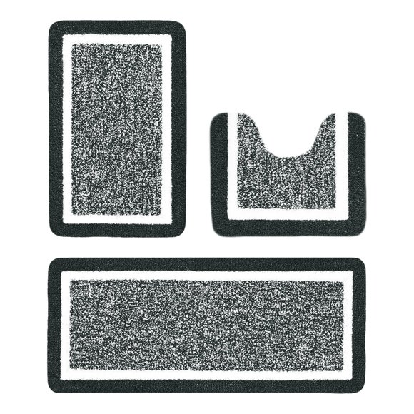 Alfombras de baño, alfombra de baño de microfibra absorbente con alfombrilla de inodoro en forma de U, alfombra de suelo de terciopelo antideslizante y lavable, alfombra de ducha suave y afelpada
