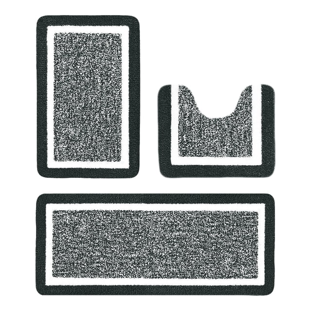 Alfombras de baño, alfombra de baño de microfibra absorbente con alfombrilla de inodoro en forma de U, alfombra de suelo de terciopelo antideslizante y lavable, alfombra de ducha suave y afelpada