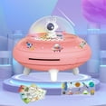 thumbnail image 2 of Pink Kids Space Piggy Bank, Ufo Design Simulation Face Fingerprint Lock, Money Box Gift Toy Atm Function Safe, 2 of 8