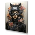 thumbnail image 2 of Designart "Catwoman Blooms in Feline Foliage II" Fashion Canvas Wall Art - Glam Pink Woman Hallway Wall Art Decor, 2 of 6