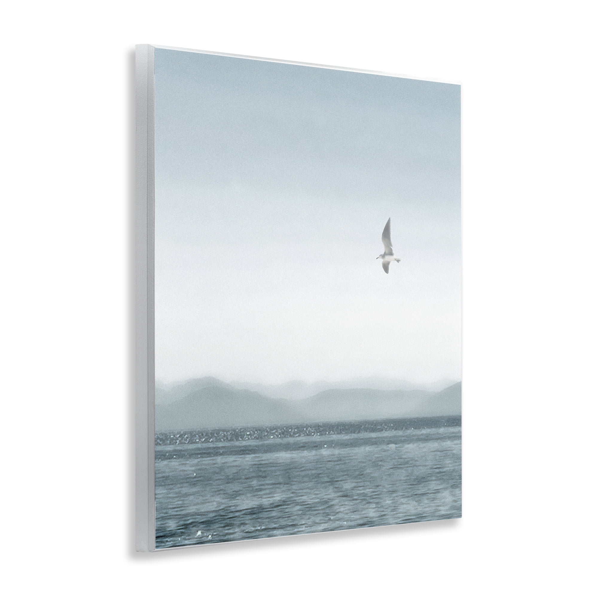 Stupell Industries Lone Gull over Sea Coastal Painting Unframed Art Print Wall Art, 11 x 14