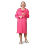 Silverts Adaptive Silverts-SV26120-SV14-M Antimicrobial Adaptive Open Back Hospital Nightgown Pink - Medium