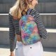 thumbnail image 5 of Disketp blue pink colorful cracked texture Mochila de Lona Estampada, Mochila Escolar de Viaje Ligera para Estudiantes y Portátil-Medium, 5 of 5
