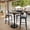 Dark Brown/Black Base, variant on Flash Furniture 36" Round Tabletop with TopGuard HPL Technology in Gray Faux Concrete with 24" Black Round Bar Height Base