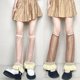 thumbnail image 2 of Calcetines hasta la pantorrilla de encaje, calcetín hasta la rodilla con rosa dorada de Lolita, medias holgadas hasta el muslo, 2 of 5