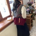 thumbnail image 4 of Diseñador Bolso Mujeres Faux Suede Tote Bag Zip Cierre Commuting, 4 of 9