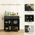 thumbnail image 4 of HOMCOM Kitchen Island on Wheels, Kitchen Cart with Wood Top, 2 Drawers, 4 of 10