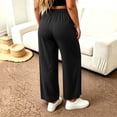 thumbnail image 7 of SBYOJLPB Women's Plus Size Pants Solid Color Elastic Waist Drawstring Pants with Pocket, 7 of 7