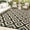 Black & Coffee, variant on Funslane 9x12' Outdoor Rug, Reversible Plastic Patio Rugs with Storage Bag, Portable Modern Waterproof Outside Carpet for Camping, Balcony Deck Backyard, Black & White