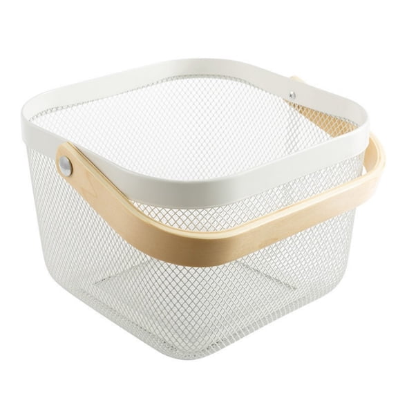 Cipaher Metal Mesh Storage Basket with Handle - Rustproof Alloy Steel Wire Organizer for Vegetables, Fruits, Kitchen, Pantry & Garden
