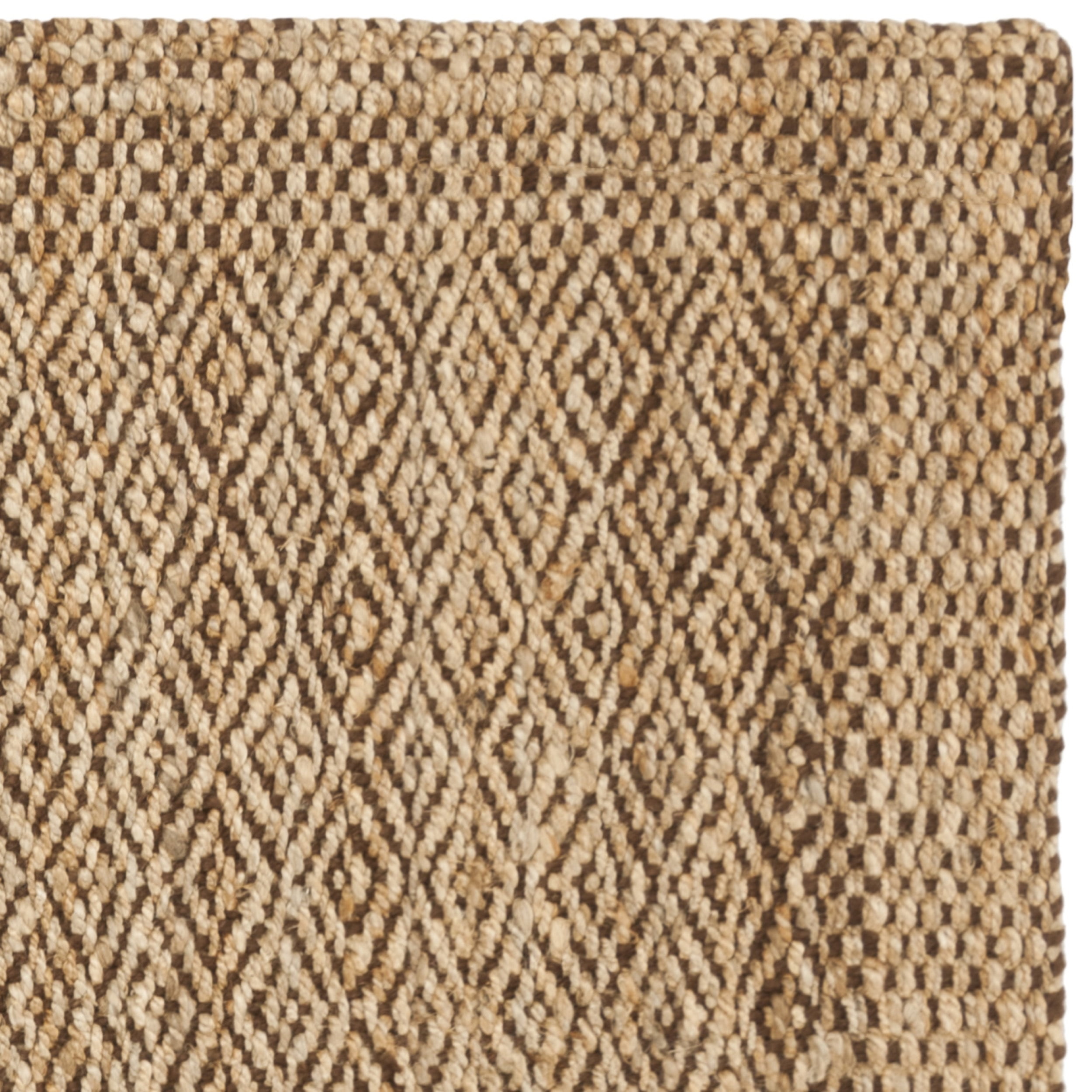 SAFAVIEH Natural Fiber Doreen Geometric Jute Area Rug, Natural/Brown, 5' x 5' Square