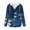 Blue Water Lily Print, variant on Octopus Floral Print Trendy Long Sleeve Sweatshirts for Women, imitation Waffle Pullover Sweatshirt Casual for Autumn Fall Winter