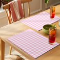 thumbnail image 4 of Pink Placemats Set of 6 Country French Rustic Buffalo Plaid Modern Art Place Mats Indoor Wipeable Table Mats Washable Cloth Dining Table Placemats for Kitchen Holiday Party Home Decor 13x19 Inch, 4 of 9
