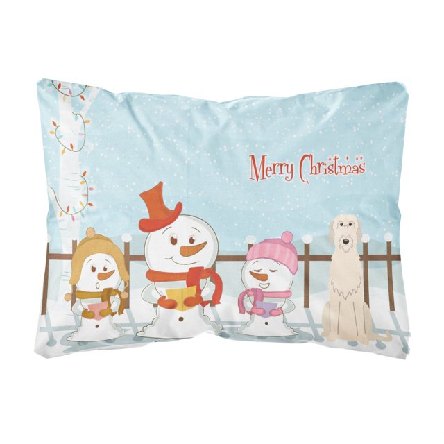 Caroline's Treasures BB2396PW1216 Merry Christmas Carolers Irish Wolfhound Almohada decorativa de tela de lona, 12 H x 16 W, multicolor Caroline's Treasures BB2396PW1216