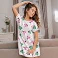 thumbnail image 3 of Lsque Flower on ladybirds Pattern Nightgowns for Women Sleep Shirts Short Sleeve Nightshirt Pullover Nightdress Soft Sleepwear Relaxed Fit Nightdress, 3 of 6