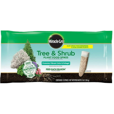 Miracle-Gro Tree & Shrub Fertilizer Spikes - 12 PK, Promotes vibrant color and lush foliage By