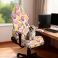 thumbnail image 2 of SCRAWLGOD Tulip Floral Print Violet Beige Print 4 PCS Gaming Chair Covers, Stretchable Chair Protective Cover with 2 Pieces Arm Rest Cushion Anti-Dust Universal Chair Slipcover Protector, 2 of 7