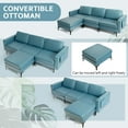 thumbnail image 6 of Costway Modular L-Shaped Sofa w/Reversible Chaise Lounge & 2 USB Ports Blue, 6 of 10
